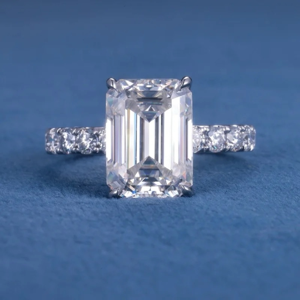 2CT Brilliant Cut Moissanite Wedding Women Ring Size 7